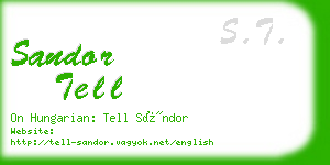 sandor tell business card